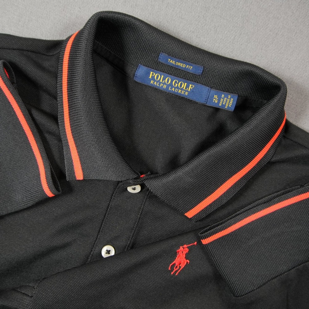 Polo Golf Ralph Lauren Tailored Fit Slim Rugby Black Women Long Sleeve Polo XL